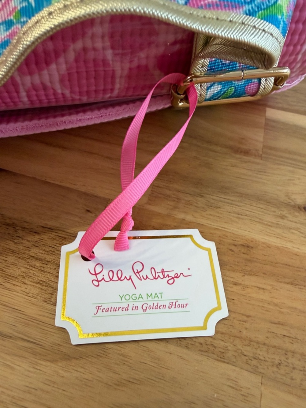 Lilly Pulitzer Pink Floral Trim Yoga Mat Bag - Picture 4 of 4